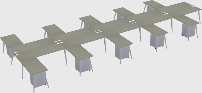 Shared l-shaped office desk system