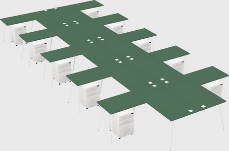 Shared l-shaped office desk system