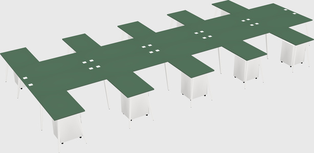 Shared l-shaped office desk system