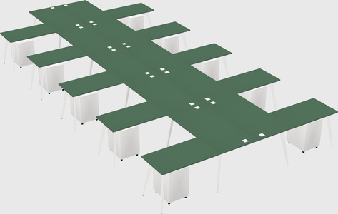 Shared l-shaped office desk system