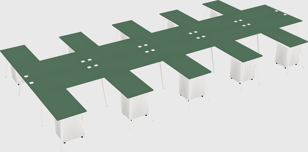 Shared l-shaped office desk system