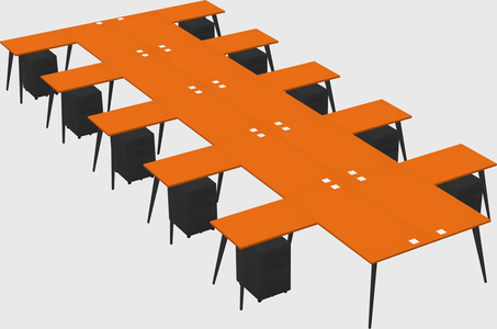 Shared l-shaped office desk system