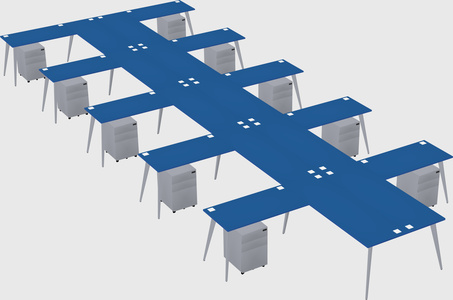 Shared l-shaped office desk system