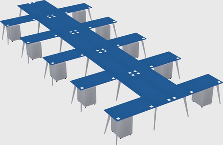Shared l-shaped office desk system