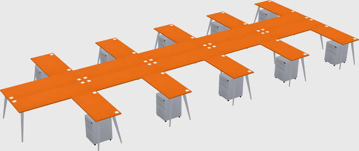 Shared L-shaped Office Desk System