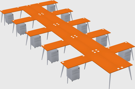 Shared l-shaped office desk system