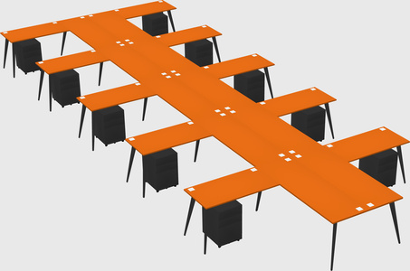 Shared l-shaped office desk system