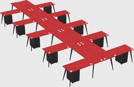 Shared l-shaped office desk system