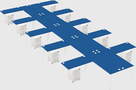 Shared l-shaped office desk system