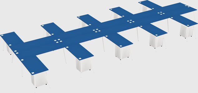 Shared l-shaped office desk system