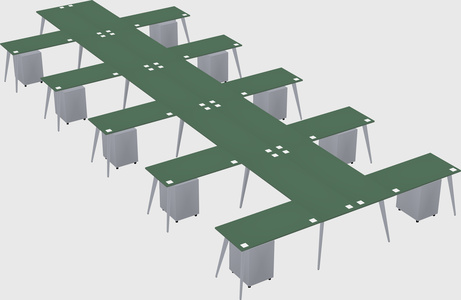 Shared l-shaped office desk system