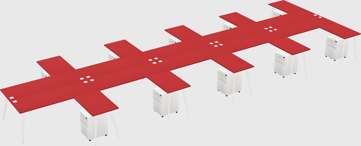 Shared L-shaped Office Desk System