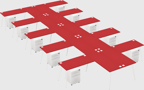 Shared l-shaped office desk system