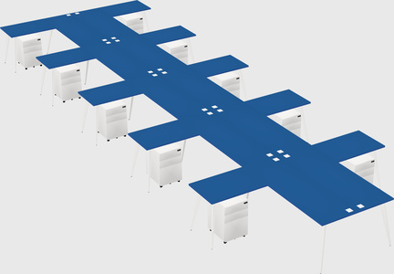 Shared l-shaped office desk system