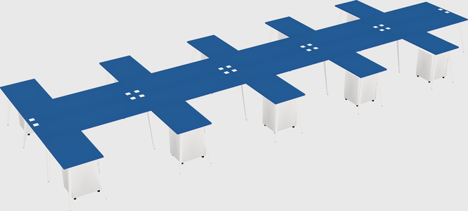 Shared l-shaped office desk system
