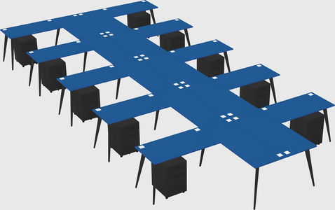 Shared l-shaped office desk system
