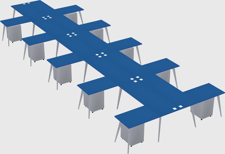 Shared l-shaped office desk system