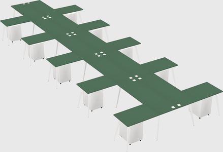 Shared l-shaped office desk system
