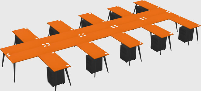 Shared L-shaped Office Desk System