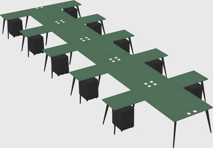 Shared l-shaped office desk system