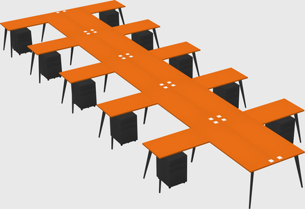 Shared l-shaped office desk system