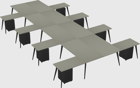 Shared l-shaped office desk system