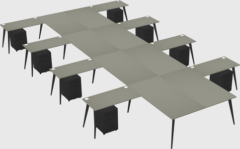 Shared l-shaped office desk system