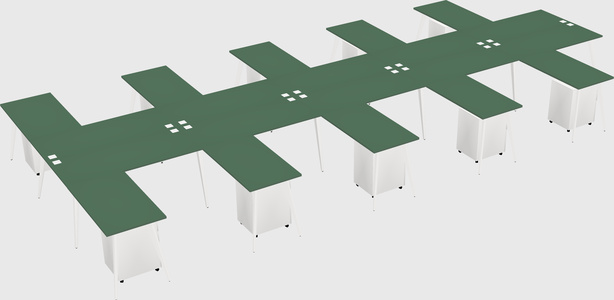 Shared l-shaped office desk system
