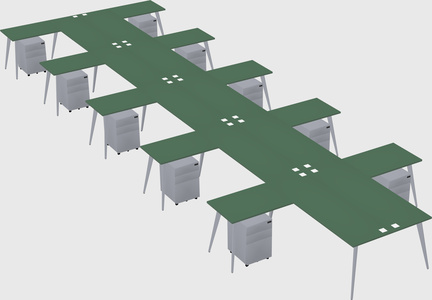 Shared l-shaped office desk system
