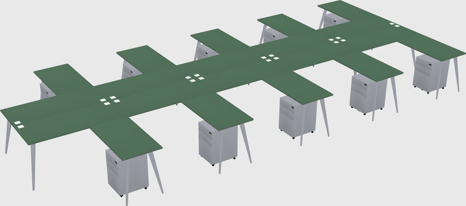 Shared L-shaped Office Desk System