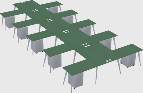 Shared l-shaped office desk system