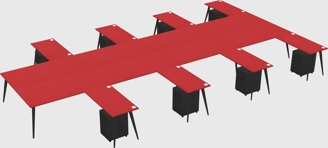 Shared L-shaped Office Desk System