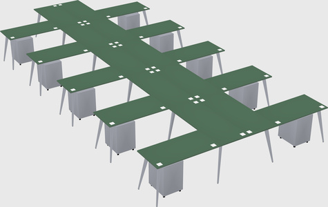 Shared l-shaped office desk system