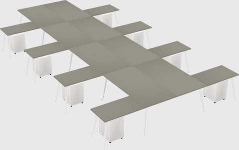 Shared l-shaped office desk system