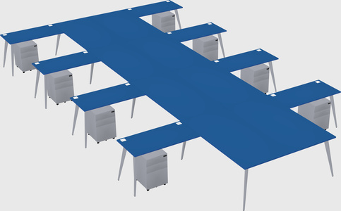 Shared l-shaped office desk system