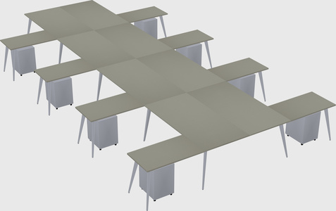 Shared l-shaped office desk system