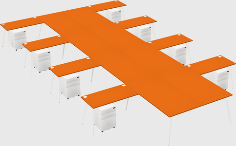 Shared l-shaped office desk system