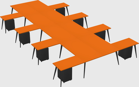 Shared l-shaped office desk system