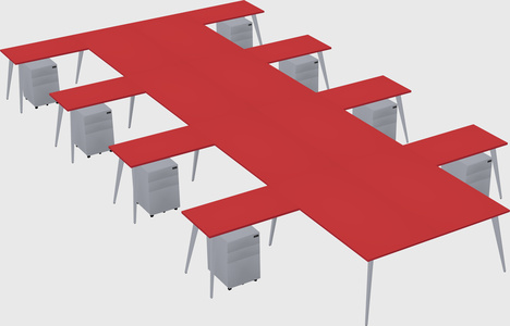 Shared l-shaped office desk system