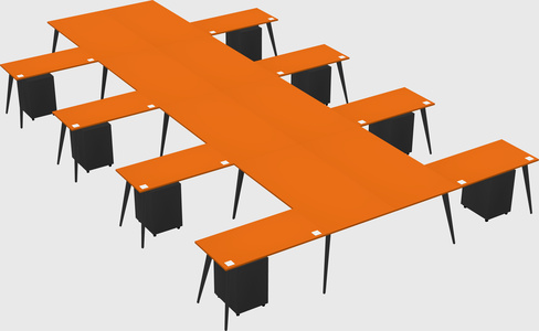 Shared l-shaped office desk system