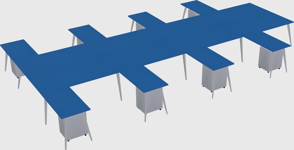 Shared l-shaped office desk system