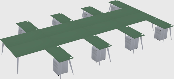 Shared L-shaped Office Desk System