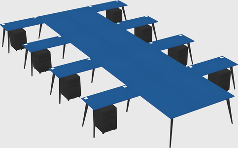 Shared l-shaped office desk system