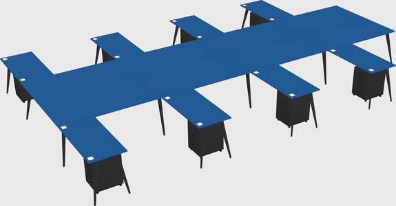 Shared l-shaped office desk system