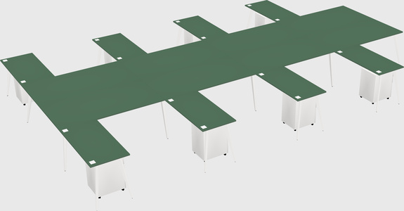 Shared l-shaped office desk system