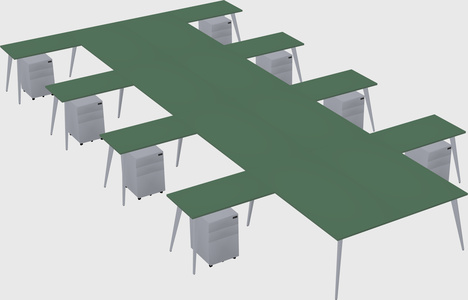 Shared l-shaped office desk system