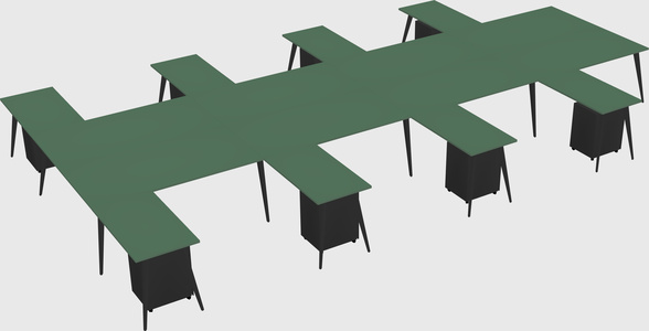 Shared l-shaped office desk system