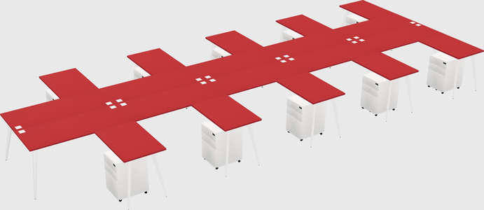 Shared L-shaped Office Desk System
