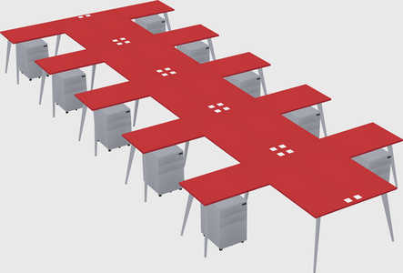 Shared l-shaped office desk system