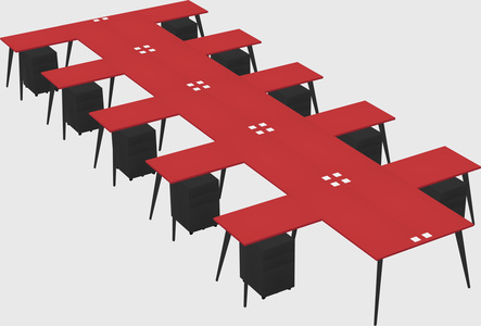 Shared l-shaped office desk system